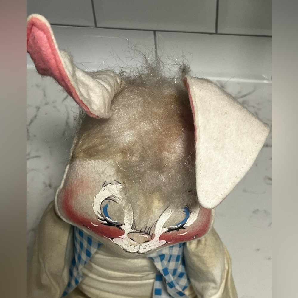 Annalee | Vintage 1971 Country Boy bunny 12” sitting bendable Easter - Picture 10 of 11
